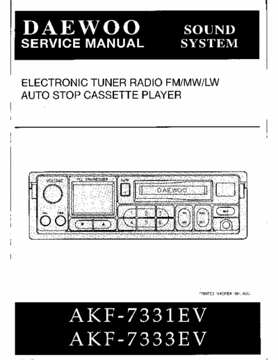 Daewoo AKF7331EV DAEWOO AKF7331EV AKF7333EV